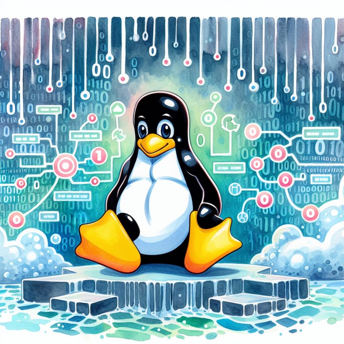 Linux Watercolor Art: Freedom & Collaboration