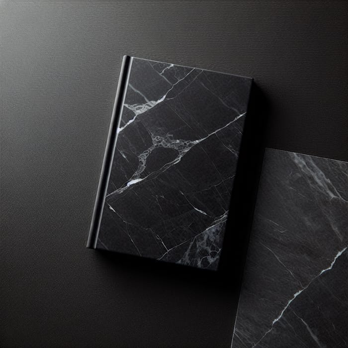 Realistic Black Marble Stone Book Wall Art