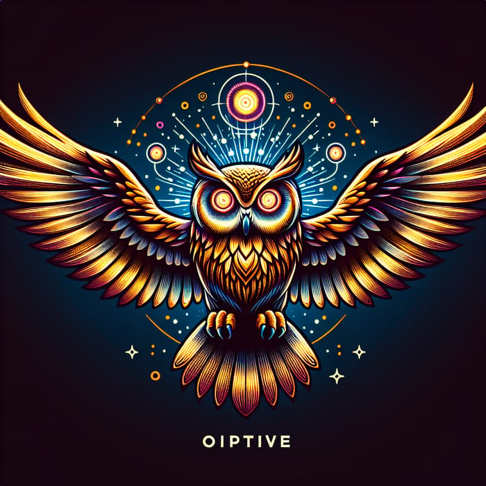 Enchanting Owl Logo with Glowing Infrared LED Eyes