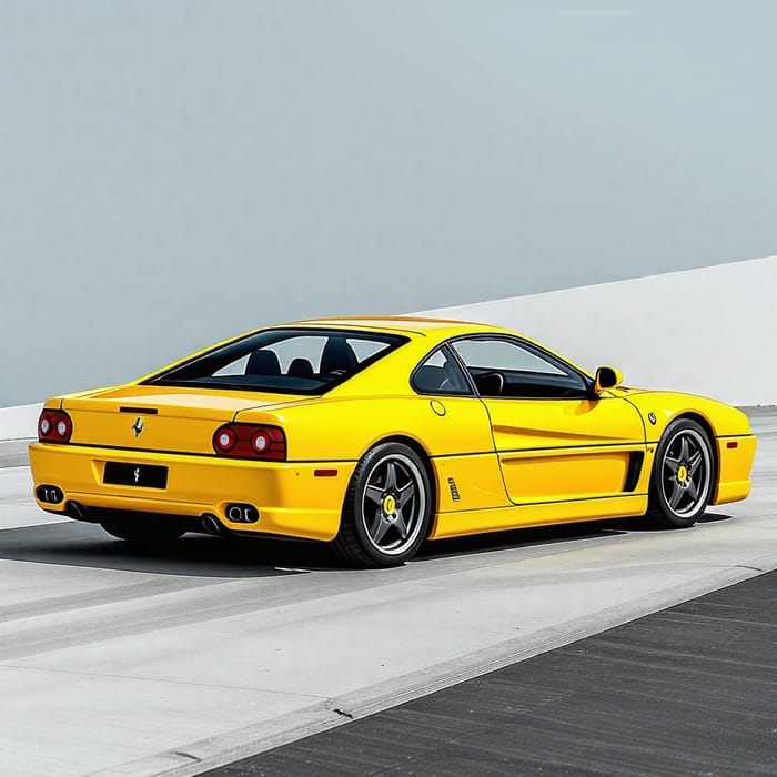 Yellow Ferrari F355 Modern Concept Redesigned Wide Body Kit