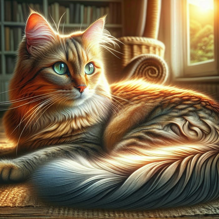 Beautiful Cat Relaxing in Sunlight