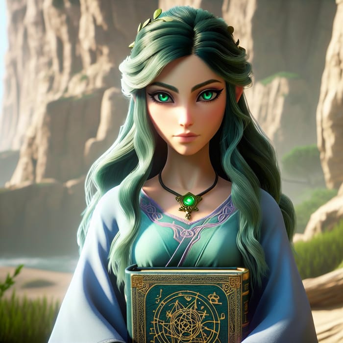 Genshin Impact Nahidah: Mystical Female Character with Green Eyes