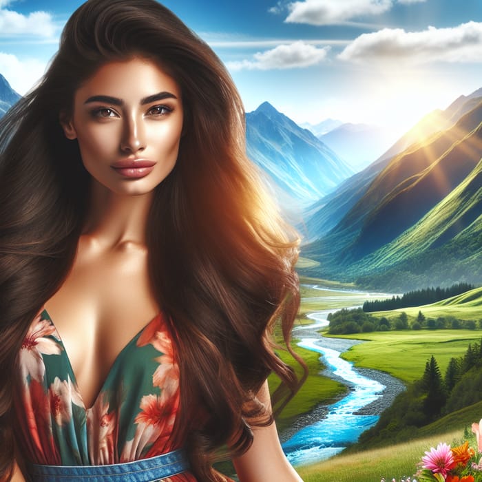 Beautiful Woman in Scenic Landscape | Natural Beauty