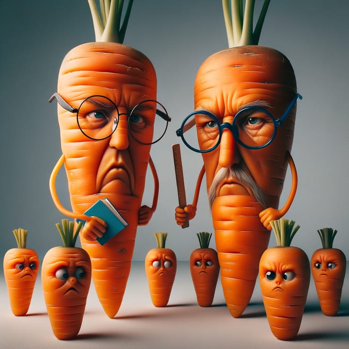 Surreal Carrot Parents: A Strict Family of Veggies