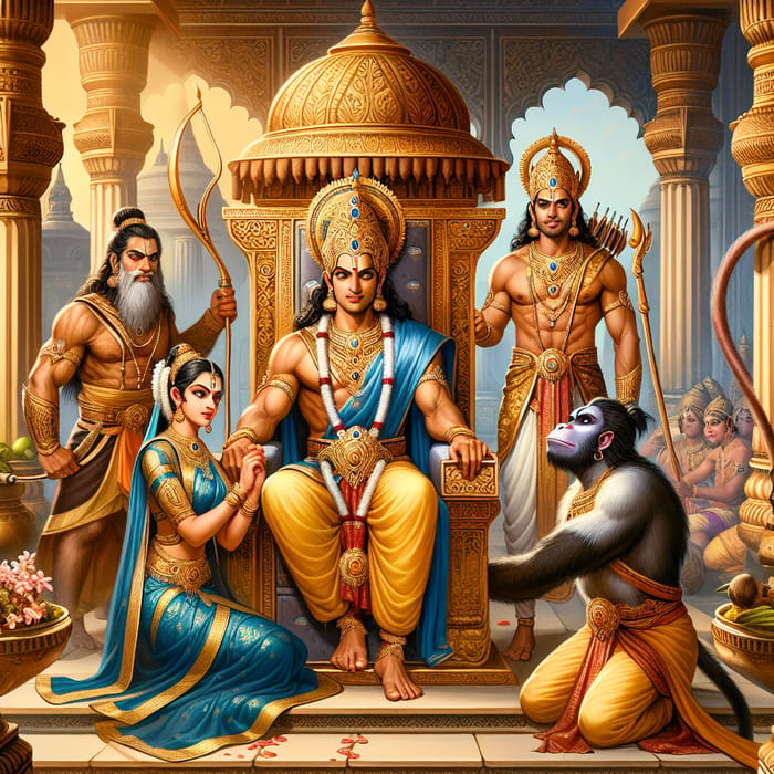 Rama's Darbar Art - Ancient Indian Court Scene