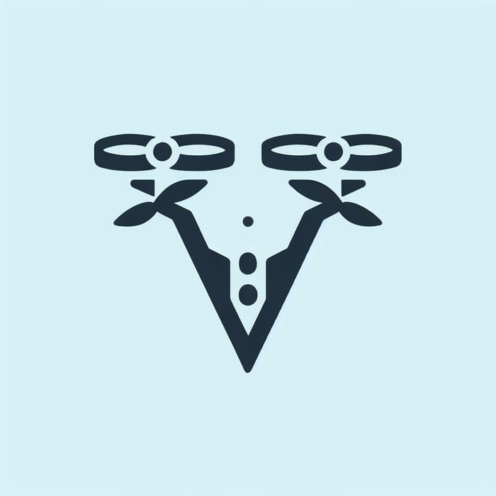 Minimalist Letter V Drone Art | Modern Stylish Design