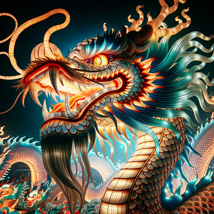 Majestic Chinese Dragon with Glowing Eyes