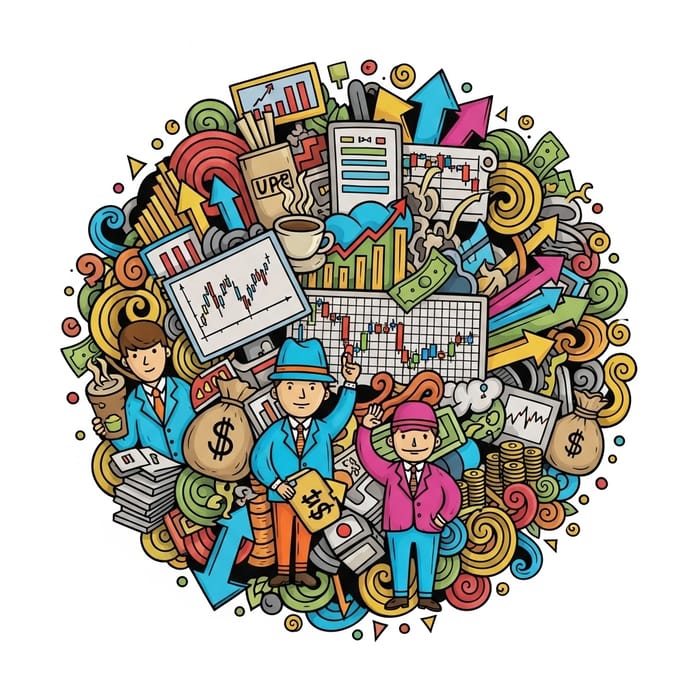 Trading-Inspired WhatsApp Doodle Backgrounds