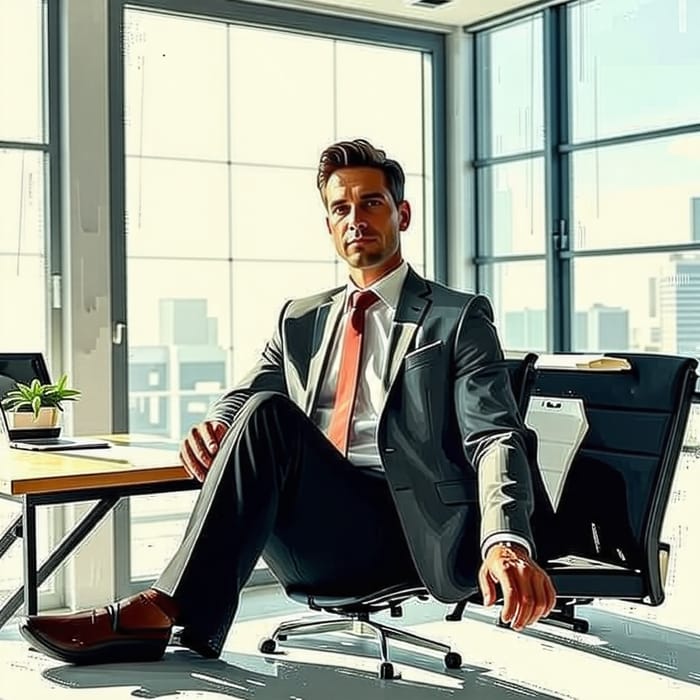 Modern Office Businessman: High-Key Lighting & Miniature Effect