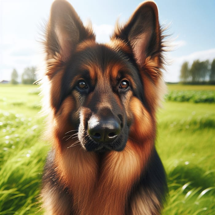 Beautiful German Shepherd Enjoying the Green Field