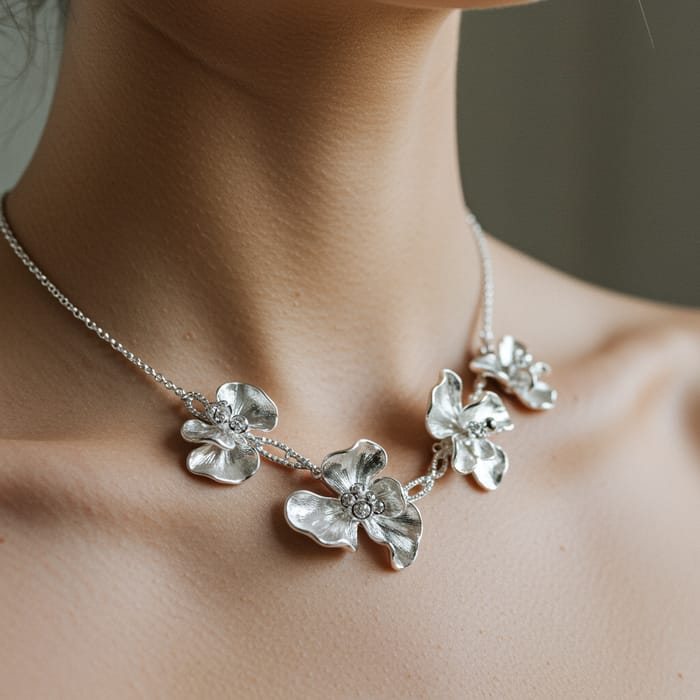 Elegant Silver Floral Jewelry Designs