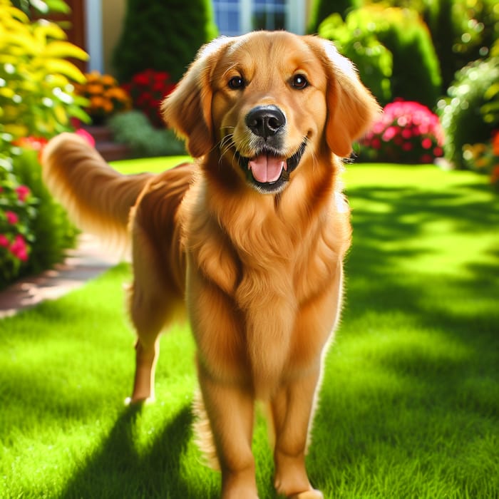 Adorable Golden Retriever Enjoying Sunny Day