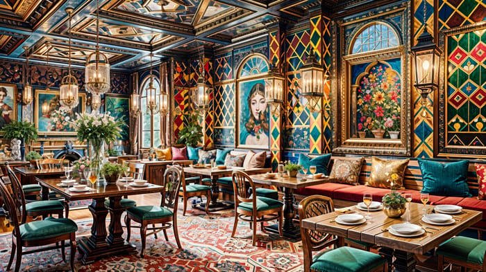 Maximalist Interior Design for Koshary Restaurants