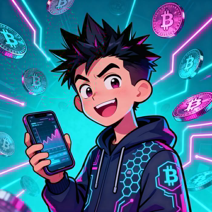 Crypto Influencer Cartoon Portrait