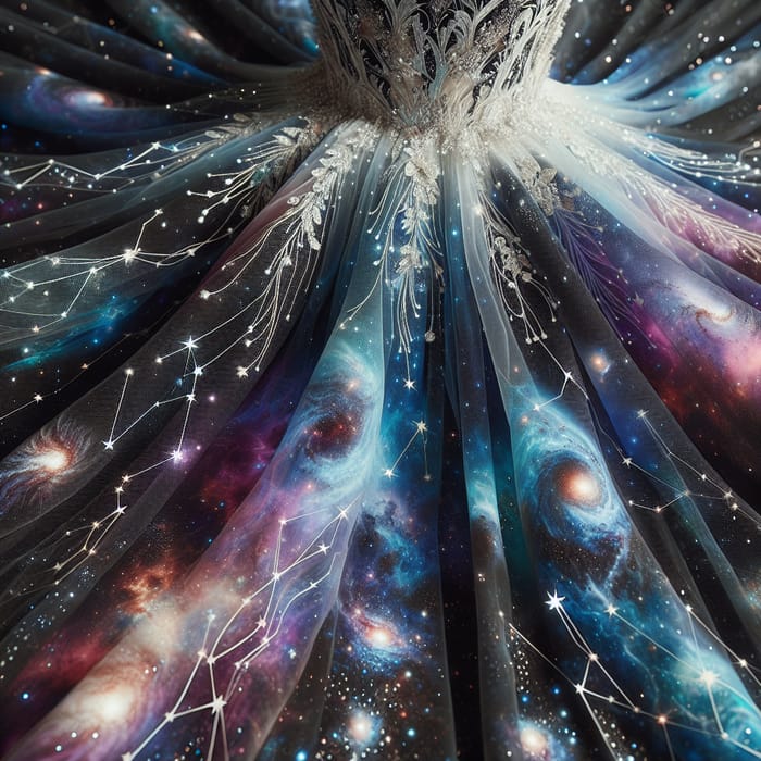 Radiant Galactic Dress - Cosmic Fashion Artistry