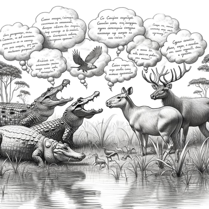 Chaco Wetland Animals Dialog Sketch - Biodiversity Unity