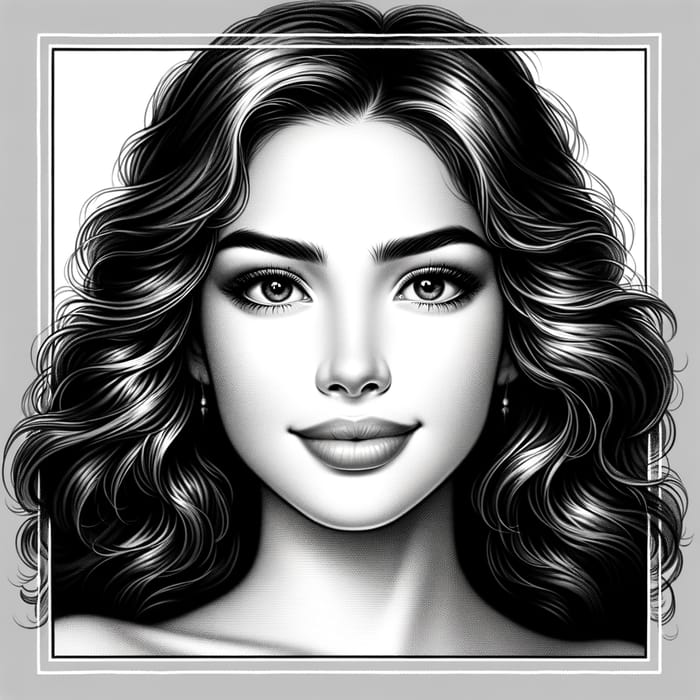 Elegant Hispanic Woman Portrait T-Shirt Design