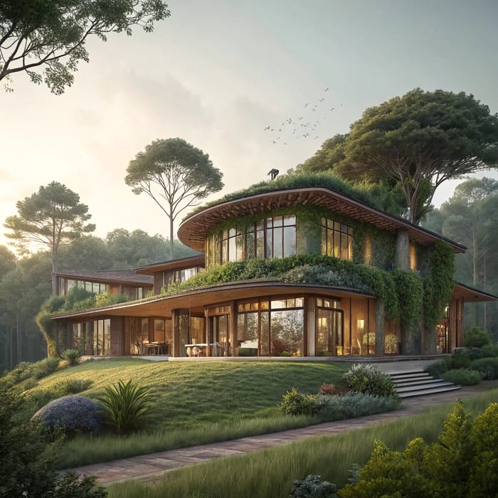AI-Designed Villa in Bioarchitecture for 5 People