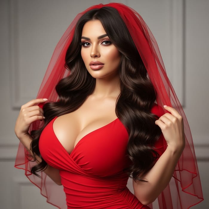 Stunning Woman in a Sexy Red Dress Stunning Woman in a Sexy Red Dress
