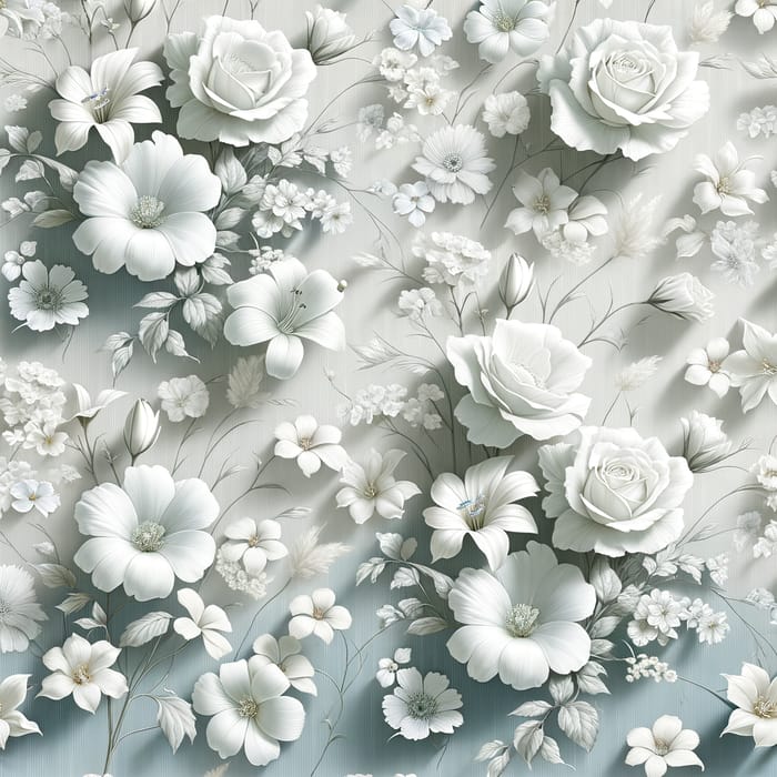 Custom White Flower Man Wallpaper | Elegant Design