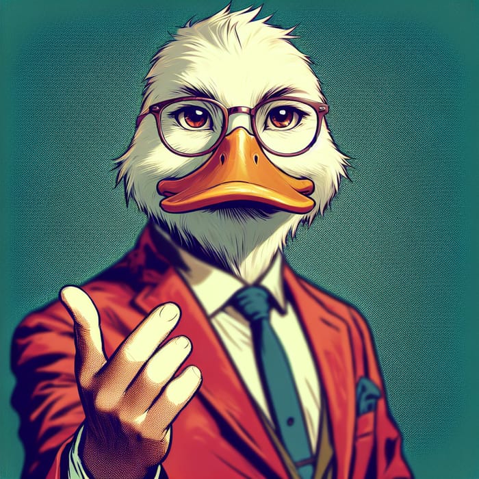 Realistic Humanized Scrduge MacDuck Portrait | Wisdom in Red Jacket