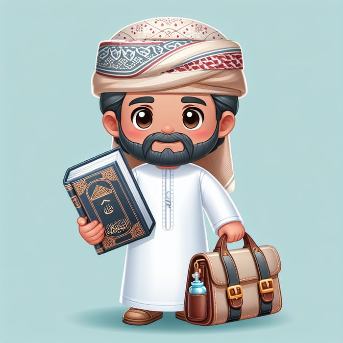 Omani Student in Dishdasha and Kummah