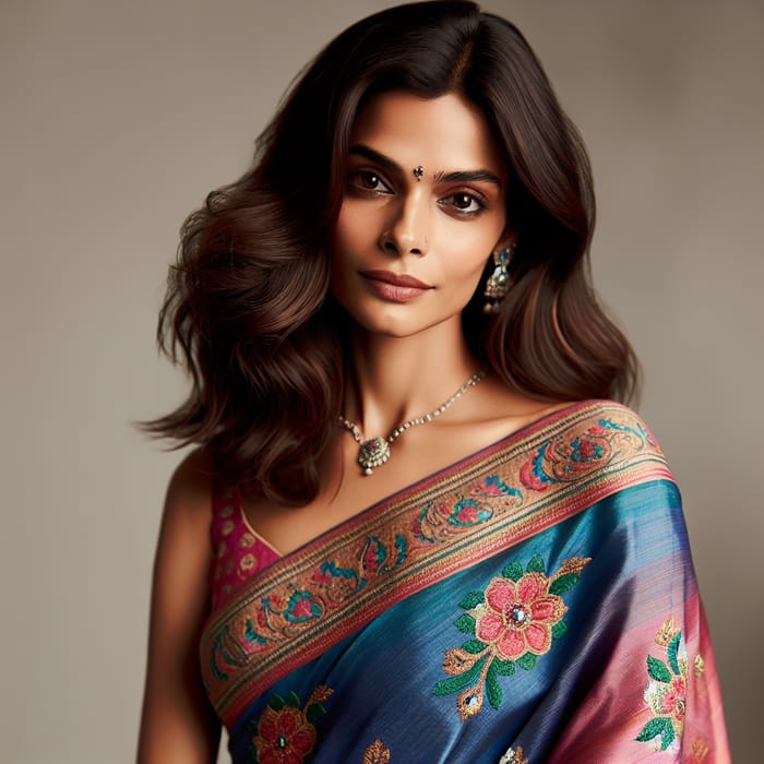 Exotic Elegance: Dannie Daniel in Saree | Vibrant Blues & Pinks