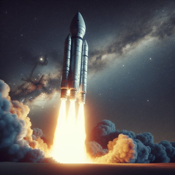 Majestic Rocket Soars Upward into the Unexplored Vastness of Space