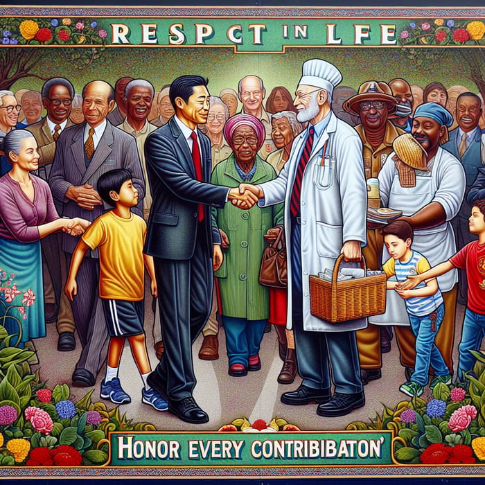 Celebrating Diverse Contributions: Poster Drawing About Respect in Life