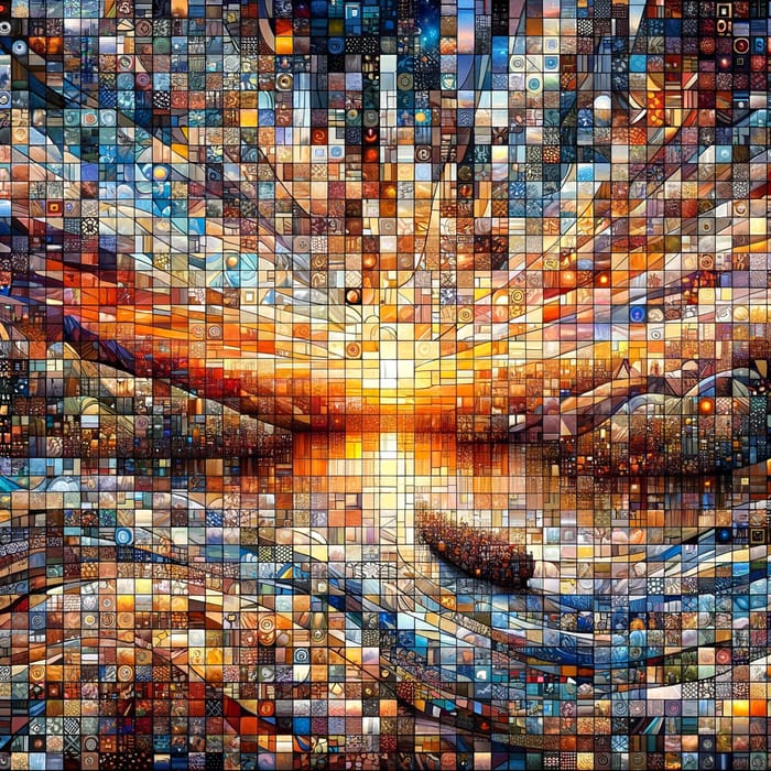 Colorful Moment Mosaics - Expressive Artwork Collection