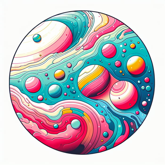 Colorful Alien Planet with 8 Vibrant Continents