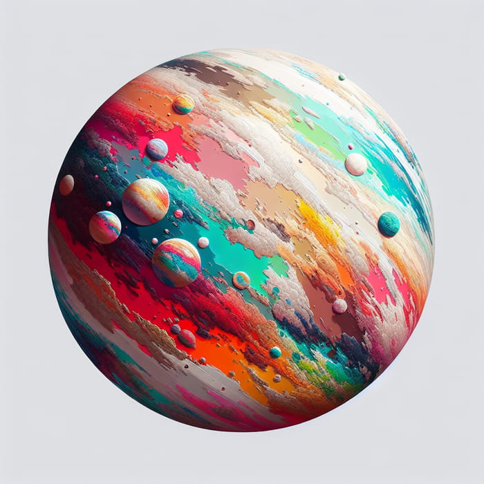 Colorful Alien Planet Illustration on White Background