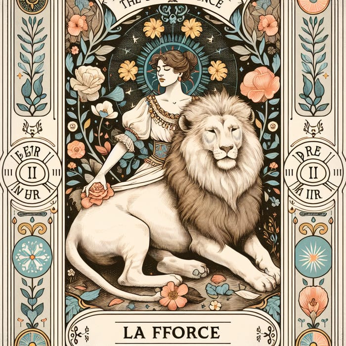 Strength Tarot Card in Marseille Style