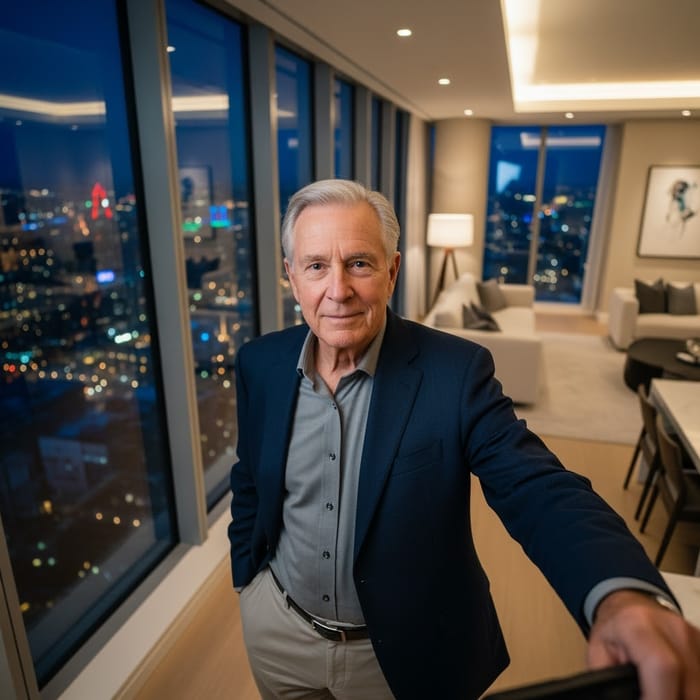 Stylish Selfie of a Senior in a Penthouse Stylish Selfie of a Senior in a Penthouse