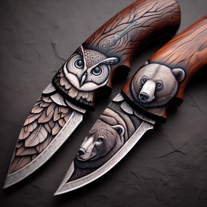 Owl and Bear Knives - Wildlife Handled Cutlery