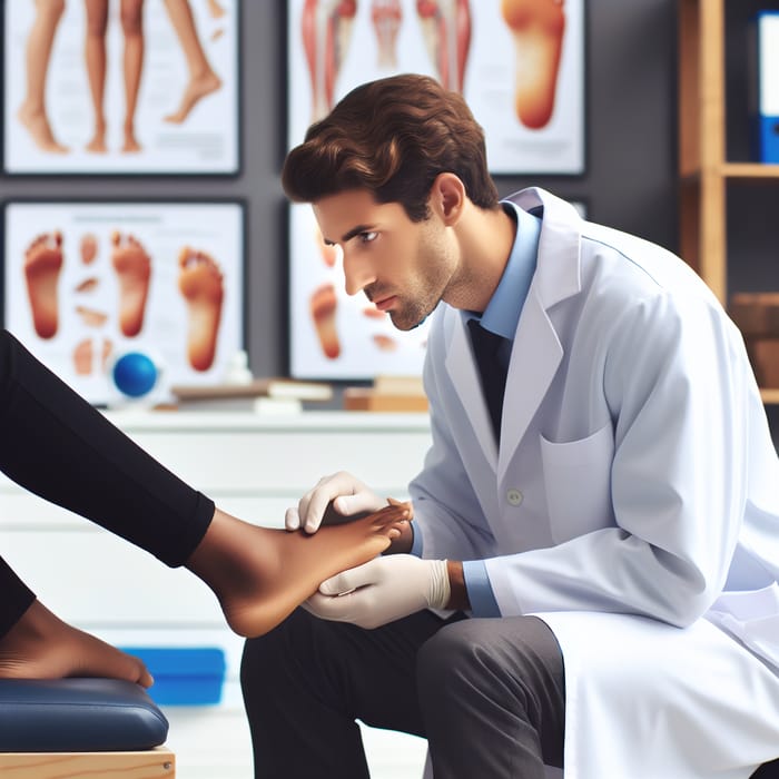 Expert Podiatrist Sniffing Feet for Black Female Patient