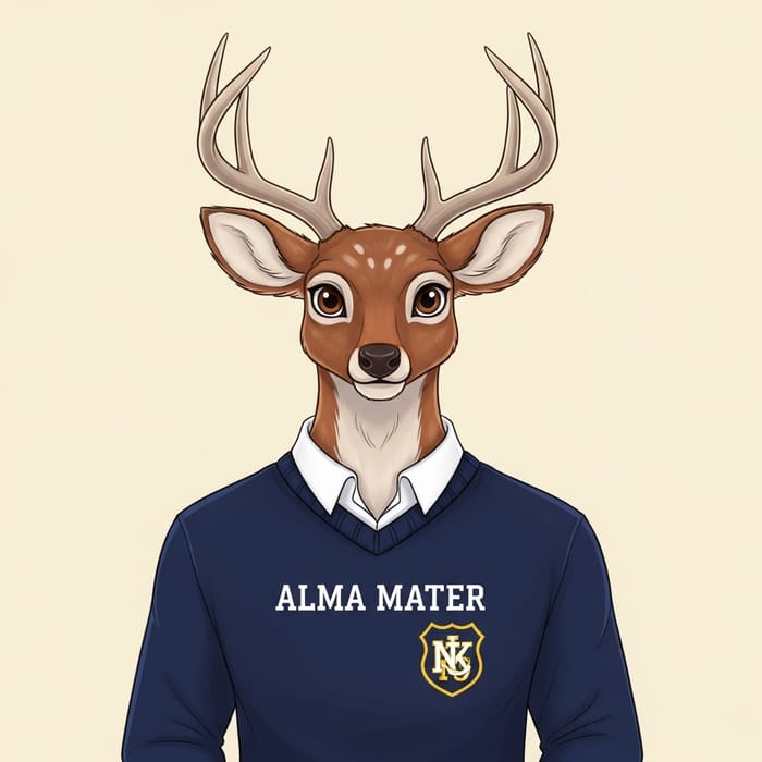 Cute Authoritative Deer Mascot Design