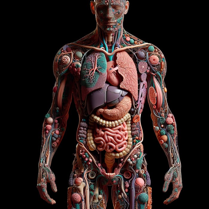 Detailed 3D Human Body Model | Parts, Tissues, Organs in Motion