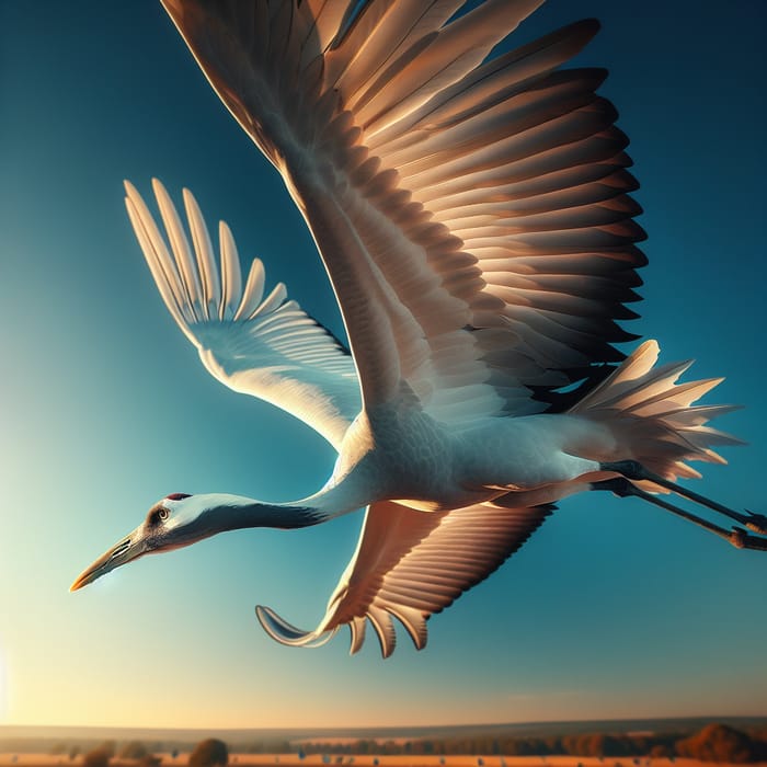 Majestic Crane Soaring High in the Sky