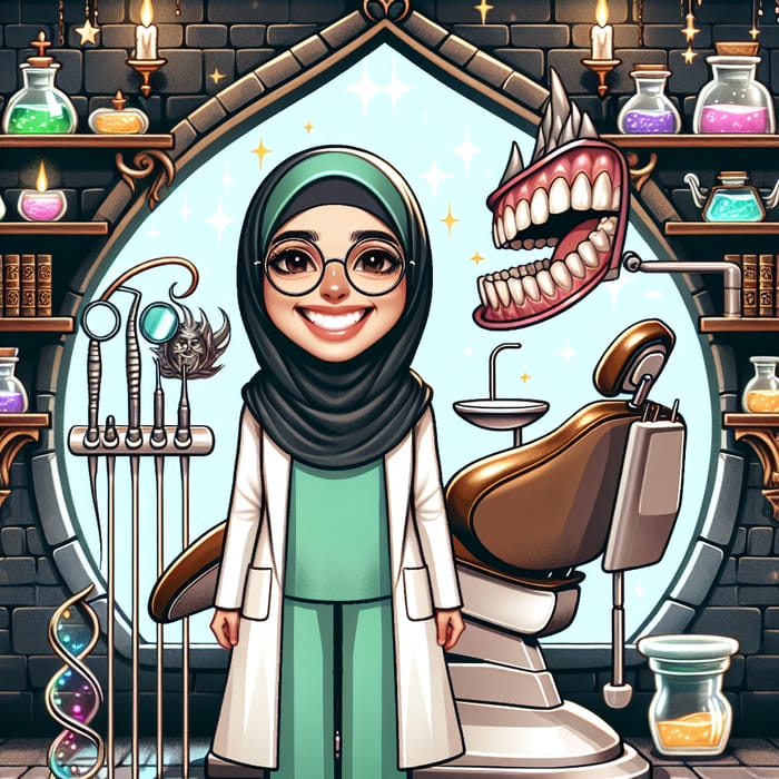 Female Dentist with Magical Dental Chair at Hogwarts