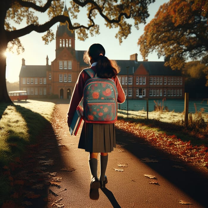 Vietnamese Schoolgirl on Her Way to Class