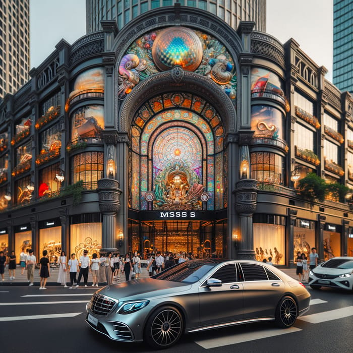 New Mercedes S-Class outside Harrods