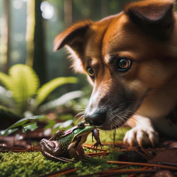 Dog Eating a Frog: Curious Nature Encounter