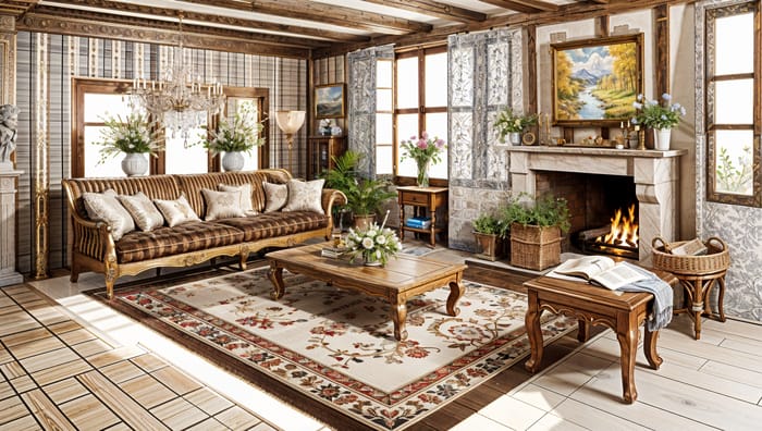 Charming French Country Living Room Design