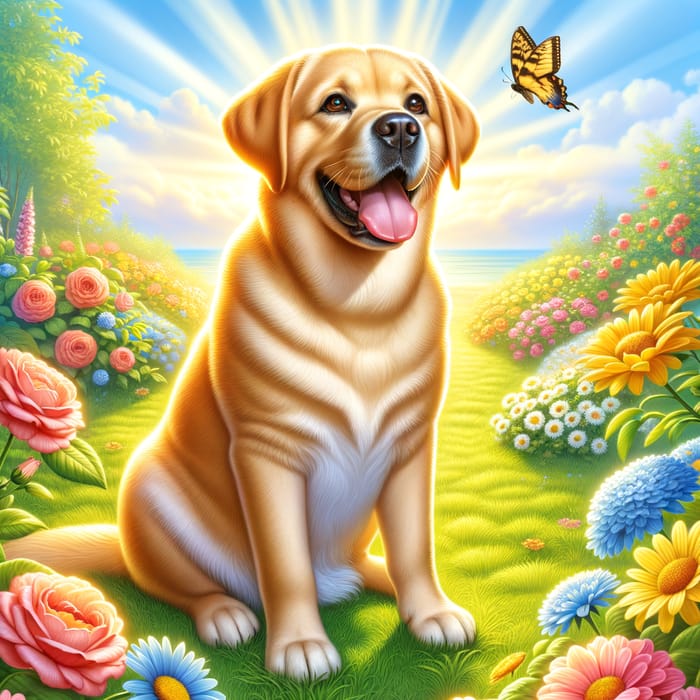 Vibrant Medium-Sized Labrador Retriever Basking in Sunlight