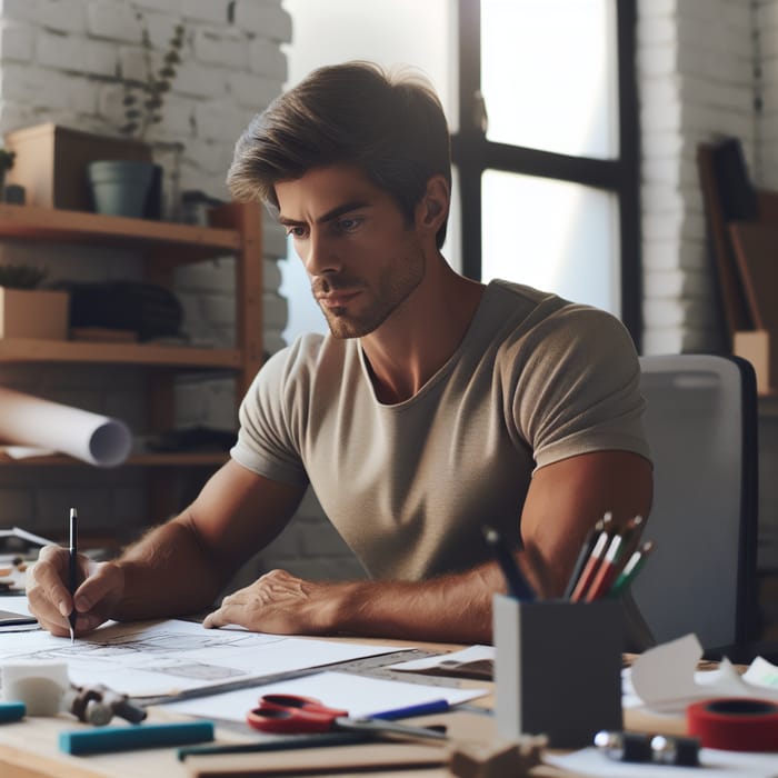 Dedicated Professional Hard at Work | Desk Scene