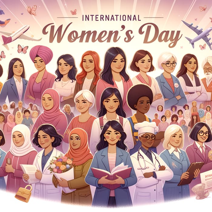 Strong, Diverse Women: Inspiring International Women's Day Poster