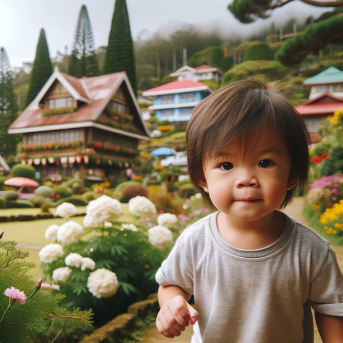 Kid Enjoying Nature in Baguio, Philippines Kid Enjoying Nature in Baguio, Philippines