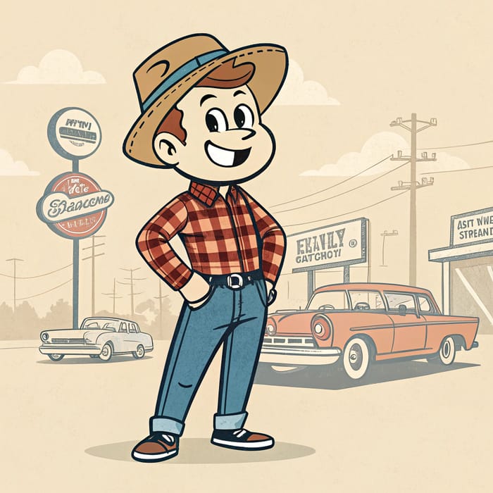 Cool Vintage Clothing Company Mascot