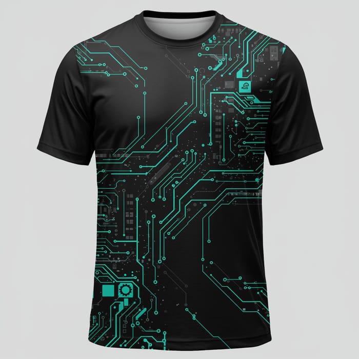 Futuristic Cybernetic T-Shirt Design